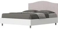 Letto Matrimoniale 160x190 cm struttura bianco frassino testata Gra - Senza rete,Glicine,Microfibra