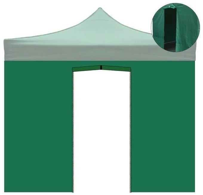 Evergreen Telo 3X2M Verde Impermeabile Con Porta Avvolgibile Per Gazebo