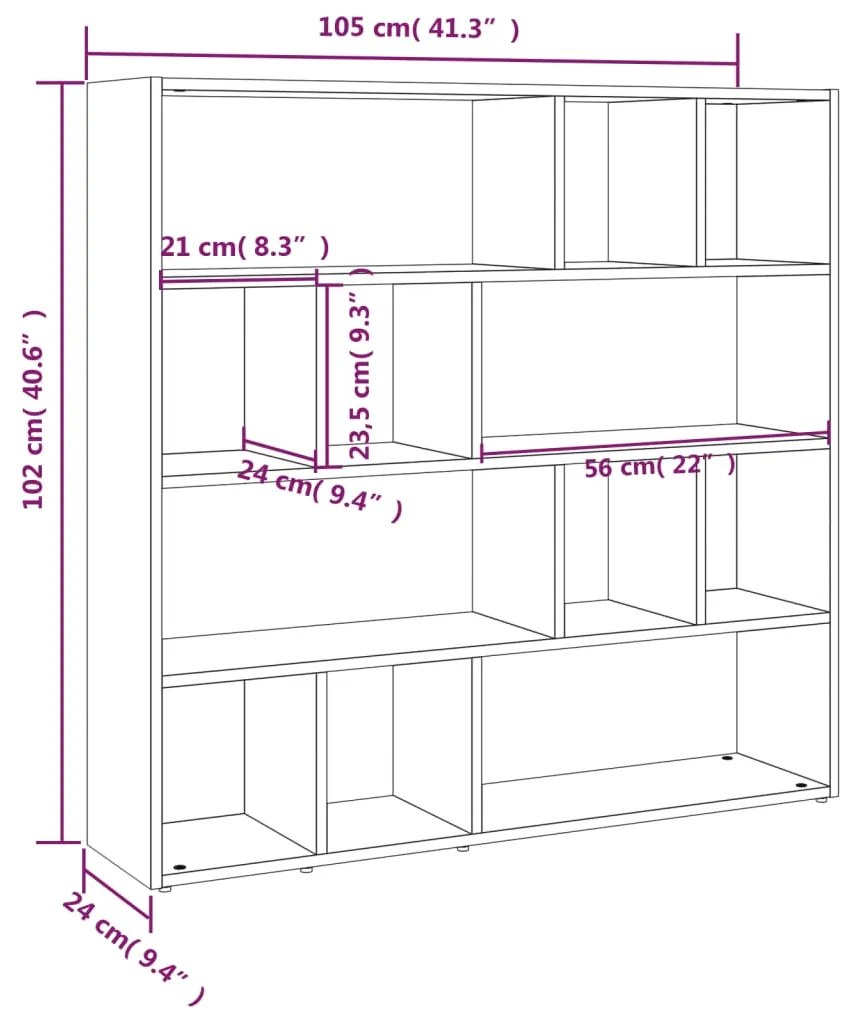 Libreria/Divisorio Bianco 105x24x102 cm