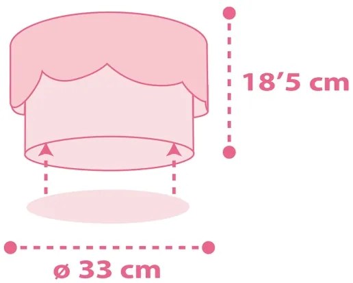 Dalber 61236S - Plafoniera per bambini MOON 2xE27/60W/230V rosa