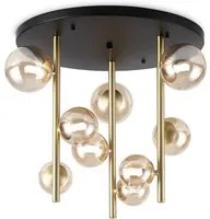 Plafoniera Contemporanea Perlage Metallo Nero 9 Luci G9 15W 3000K Ip20