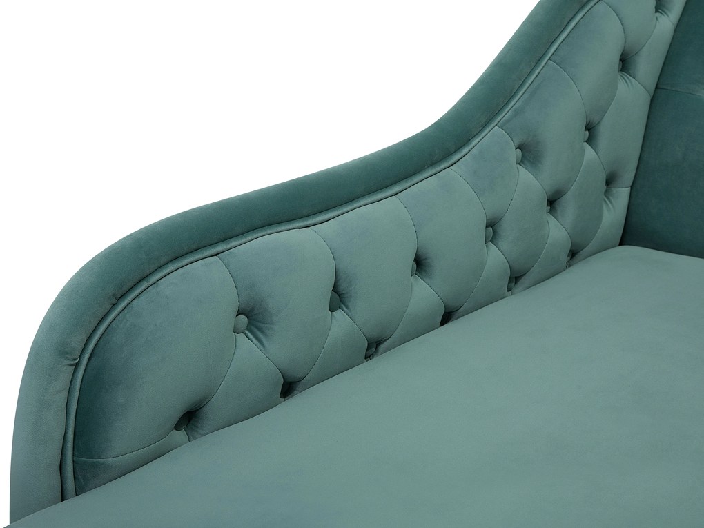 Chaise longue destra in velluto verde menta NIMES Beliani