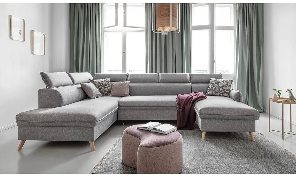 Divano letto angolare grigio chiaro (angolo sinistro) Sweet Harmony - Miuform