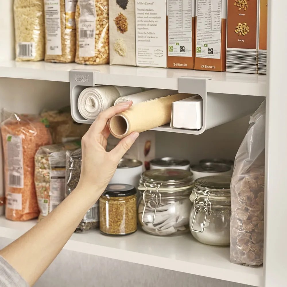 Organizer a sospensione in plastica grigia per alluminio e carta da cucina CupboardStore - Joseph Joseph