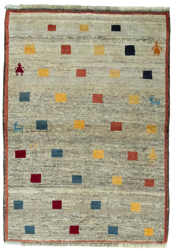 Gabbeh Tappeto persiano 100x140 Beige (Iran) Annodato A Mano