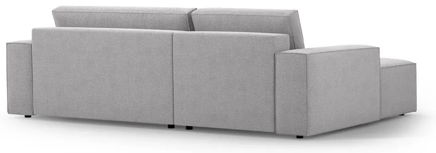 Divano letto angolare grigio chiaro in tessuto bouclé (angolo sinistro) Jodie - Micadoni Home