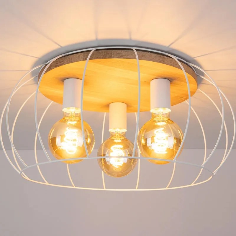 Plafoniera scandinavo Plafoniera scandinavo Cesare 3 x E27 bianco IP20, 3XE27