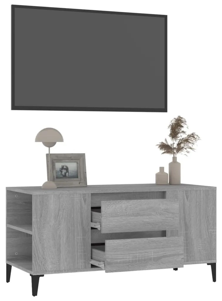 Mobile porta tv grigio sonoma 102x44,5x50 cm legno multistrato