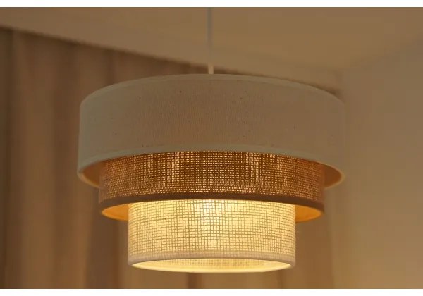 Brilagi - Lampadario a cavo DENVER LUNETA 1xE27/15W/230V Ø25 beige/marrone/crema