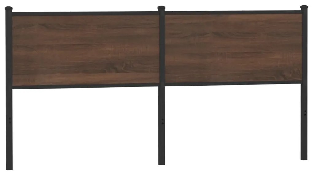Testiera Rovere Marrone 160 Cm İn Legno Multistrato E Acciaio /