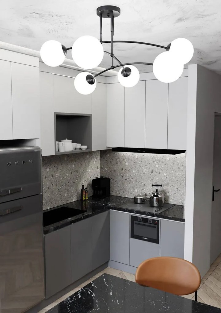 Lampadario a sospensione PREGOS 6 BLACK