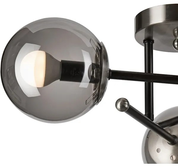 Lampadario a plafone MALENA 3xE14/5W/230V nero/fumé