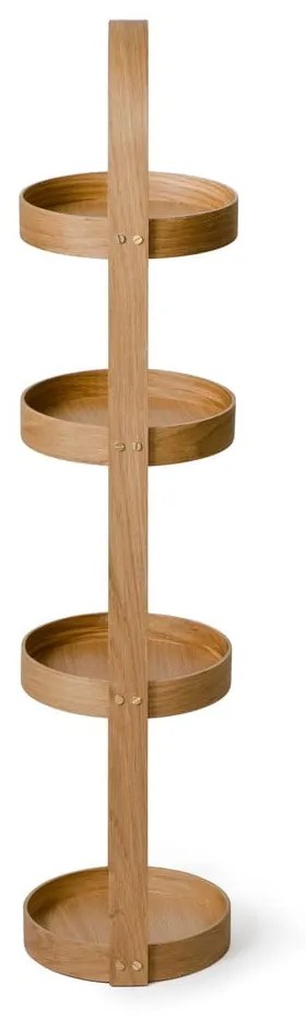 Supporto da bagno in legno di quercia Round Caddy , 4 ripiani Mezza - Wireworks