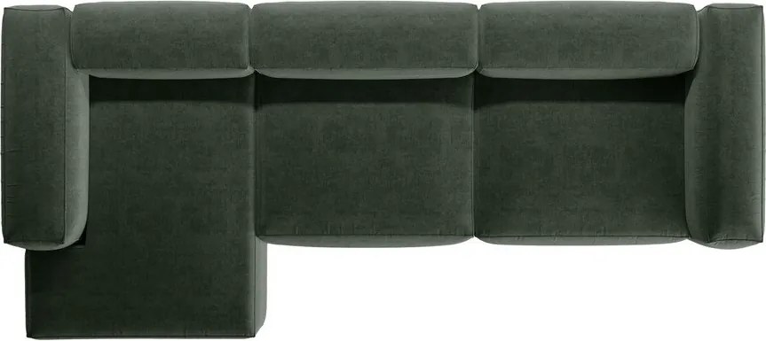 Divano angolare verde (con penisola a sinistra/con chaise lounge) Bergamo – Cosmopolitan Design