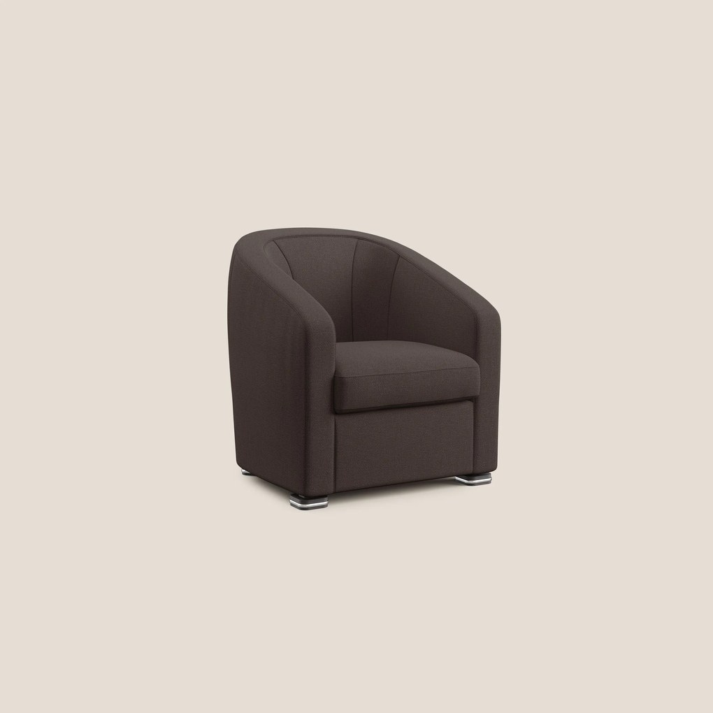 Cloe Poltroncina in tessuto smacchiabile con acqua QuickClean T08 marrone