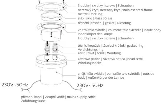 Lampada LED da incasso da esterno ROAD LED/0,5W/230V IP67 3000K