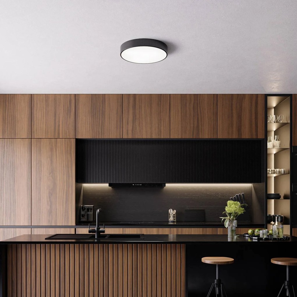 Plafoniera Cleo TEMAR LIGHTING, dimmerabile, Nero, Bagno, Metallo, Plafoniera