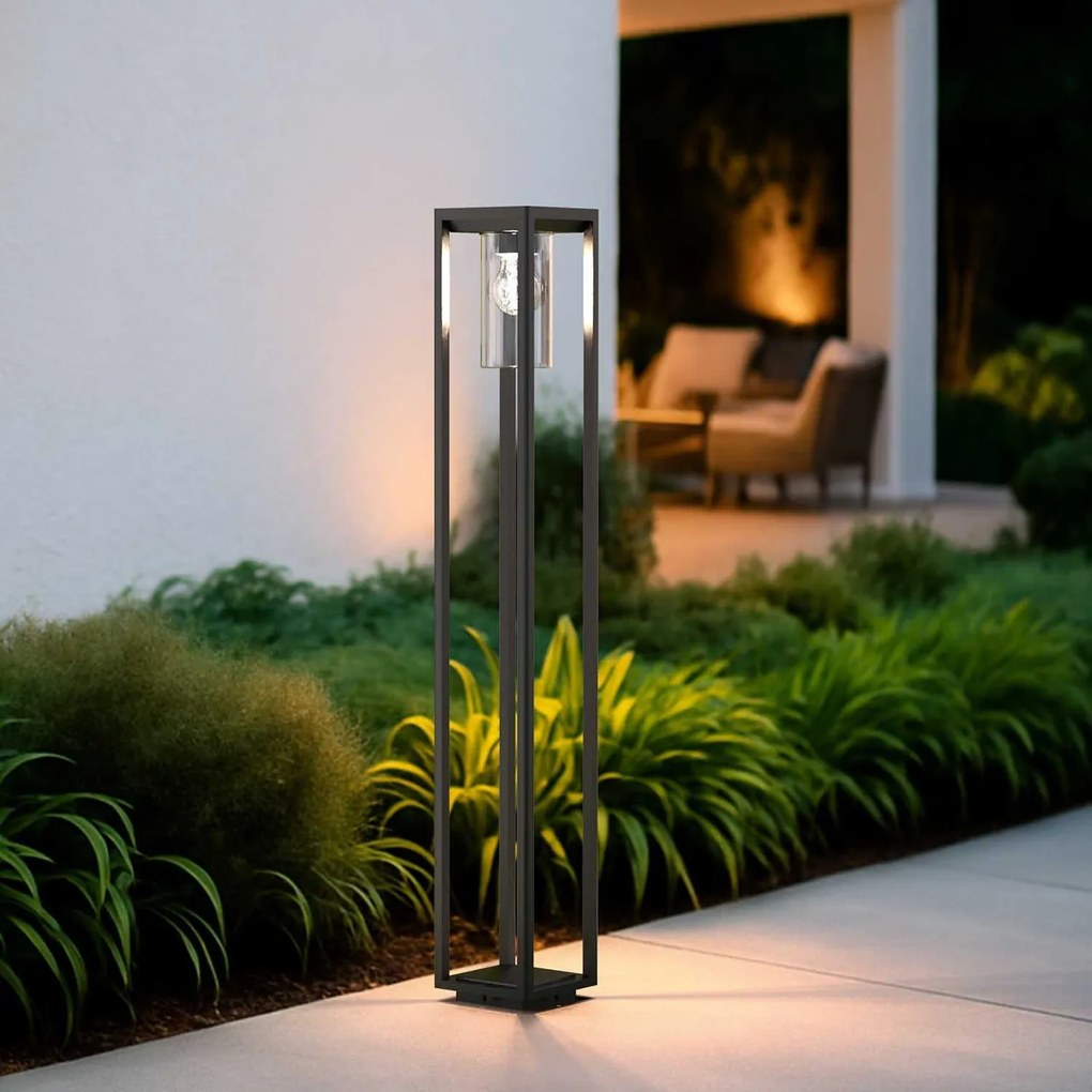 Paletto Lanterna NERO 100cm E27 - SERIE VIMO -