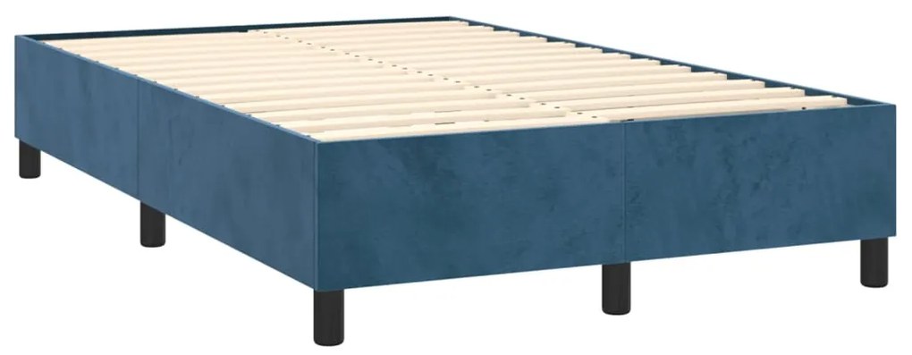 Giroletto a molle con materasso blu scuro 120x190 cm in velluto