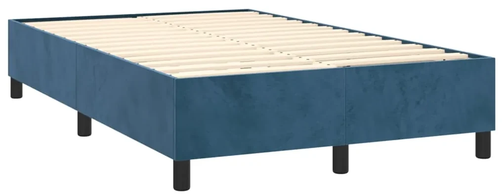 Giroletto a molle con materasso blu scuro 120x190 cm in velluto