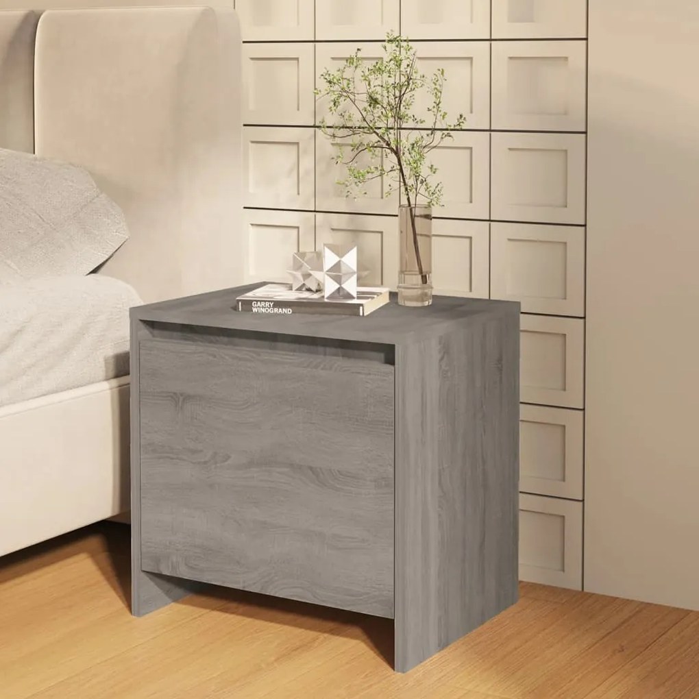Comodino Grigio Sonoma 45x34x44,5 Cm İn Truciolato /
