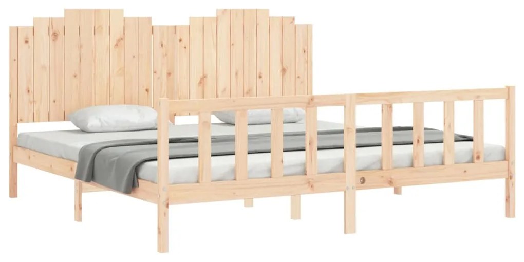 Giroletto con testiera 200x200 cm in legno massello