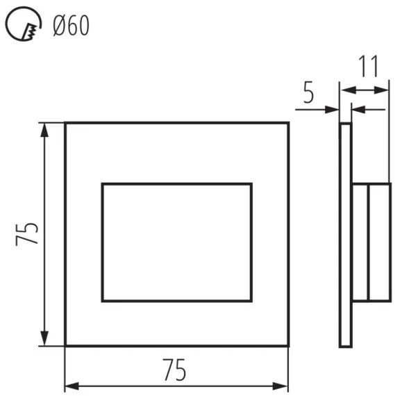 Kanlux 33336 - Lampada LED per scale ERINUS LED/1,5W/12V 3000K nera