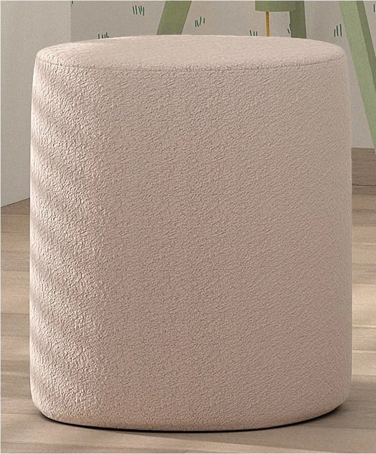 Pouf per bambini rosa chiaro in tessuto bouclé MOON - Vipack