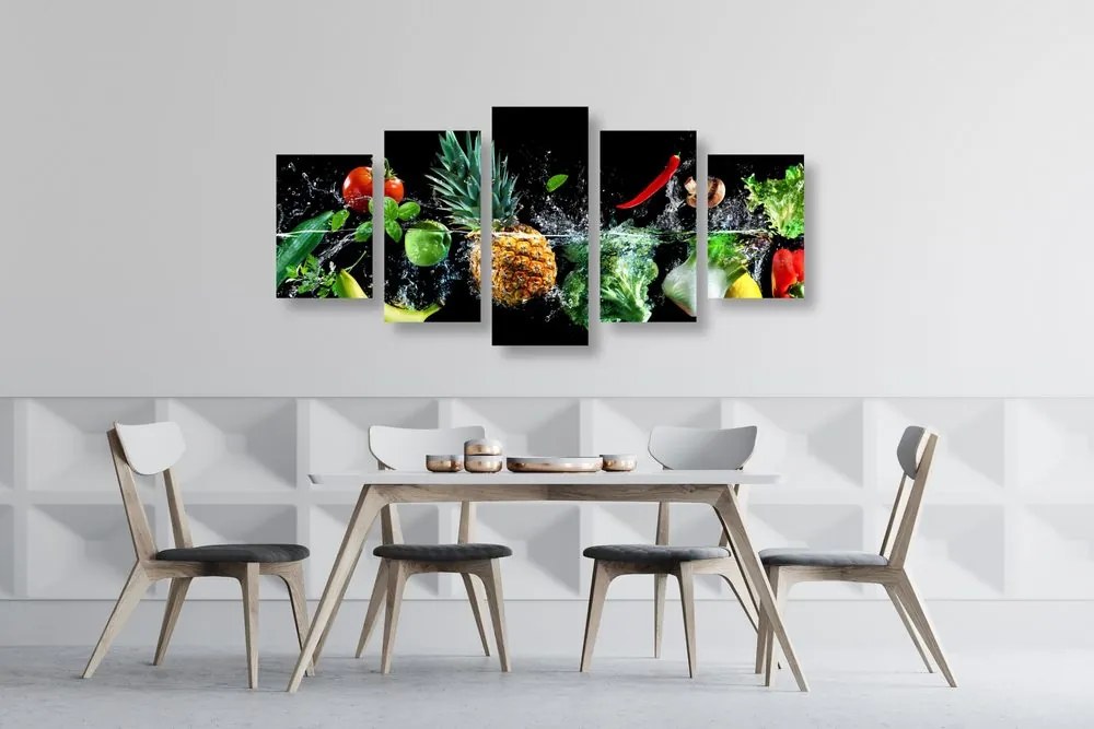 Quadri 5 pezzi – Frutta e verdura biologica