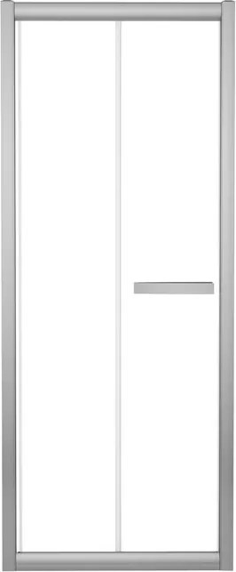 Porta doccia pieghevole L 75-80 cm x H 195 cm per nicchia in vetro trasparente SP. 8 mm, profilo lucido cromo, serie Namara