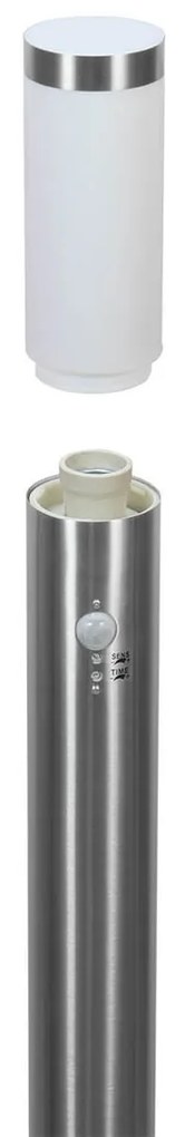 Paletto da giardino con Sensore Movimento 1m in Acciaio Inox E27 Colore Inox