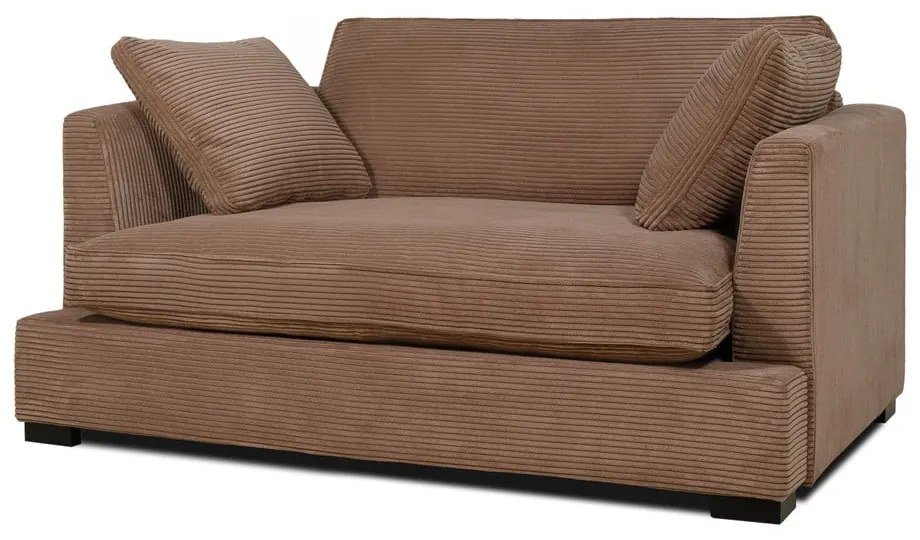 Divano in velluto a coste marrone chiaro 132 cm Mobby - Scandic