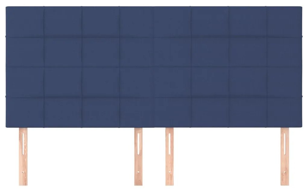 Testiera 4 pz blu 100x5x78/88 cm in tessuto