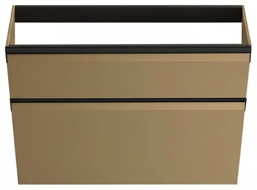 Mobile da bagno sospeso sotto lavabo L 79.5 x H 60 x P 45.5 cm giallo, 2 cassetti Fusion