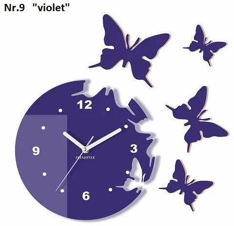 Orologio da parete decorativo con farfalle volanti Blu