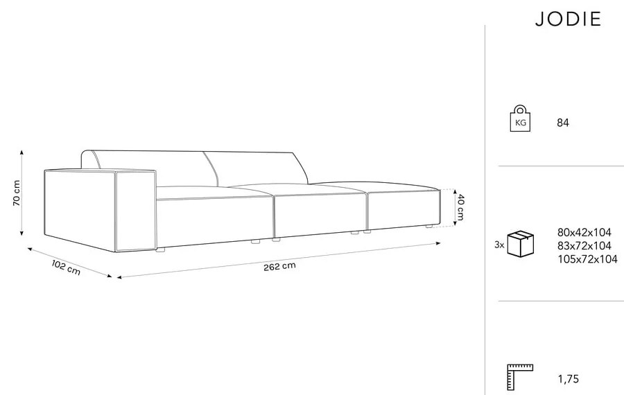 Divano angolare beige in tessuto bouclé (angolo destro) Jodie - Micadoni Home