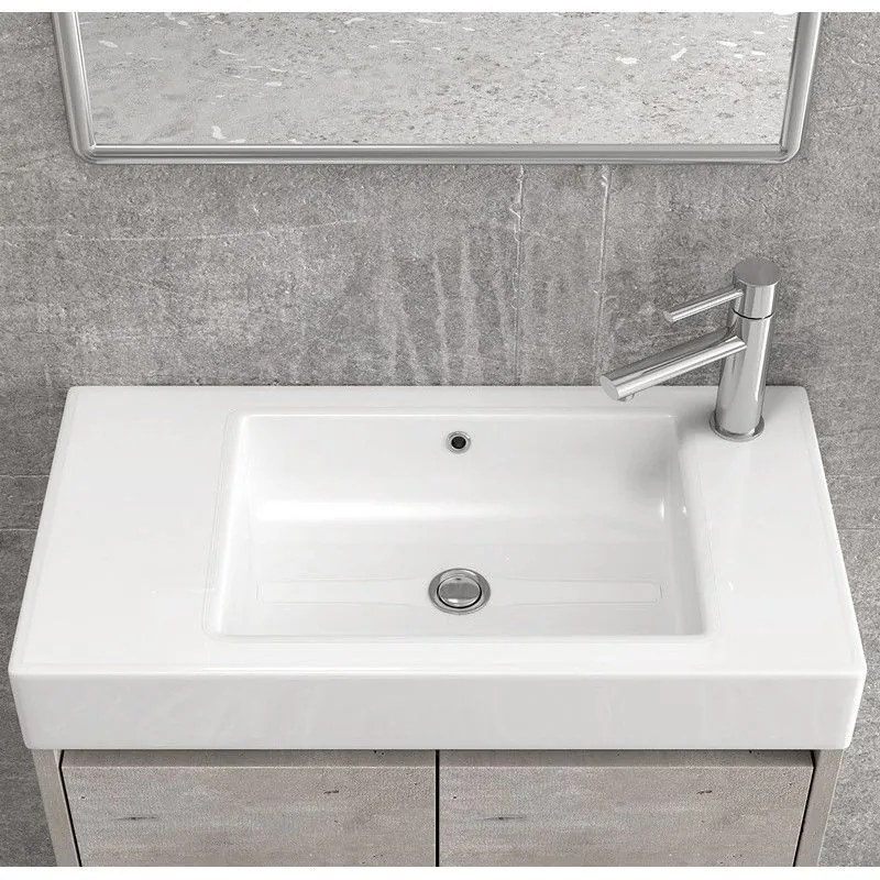 Kamalu - mobile bagno 70 cm sospeso lavabo incasso e due ante mn-70c