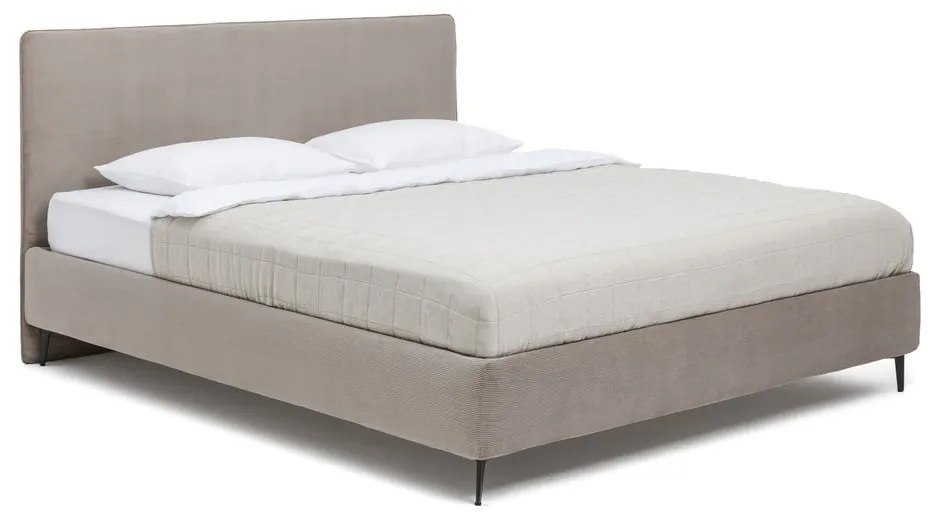 Letto matrimoniale imbottito grigio tortora con rete inclusa 180x200 cm Noira Slim – Bonami Selection