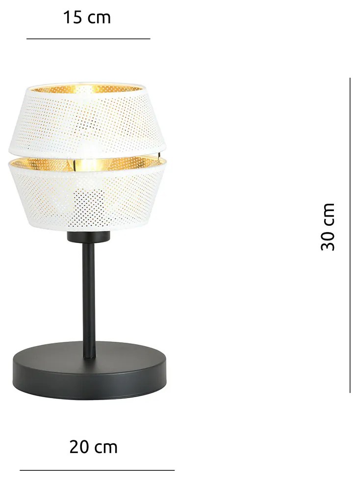 Lumetto Contemporaneo 1 Luce Enea In Metallo Bianco E Oro