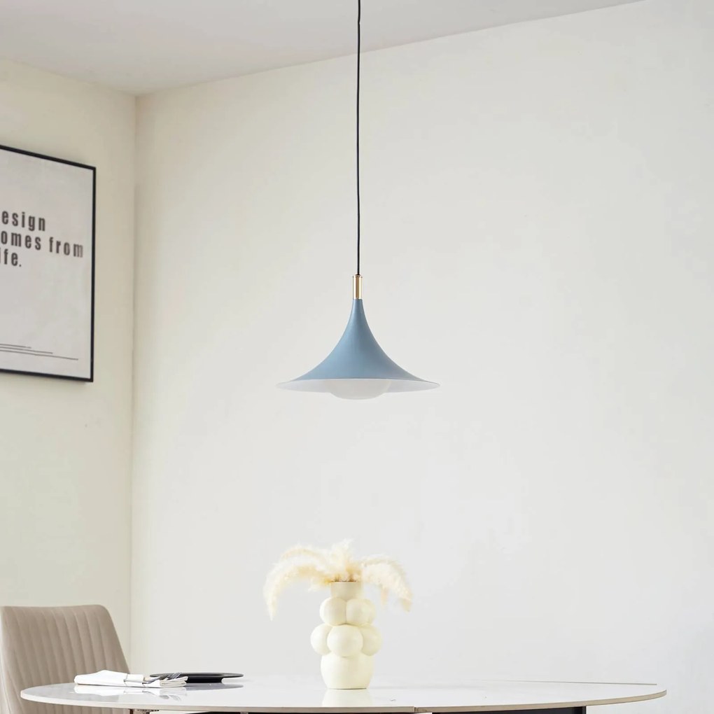 Lampada a sospensione Lindby Jarl, blu, metallo, Ø 35 cm, G9