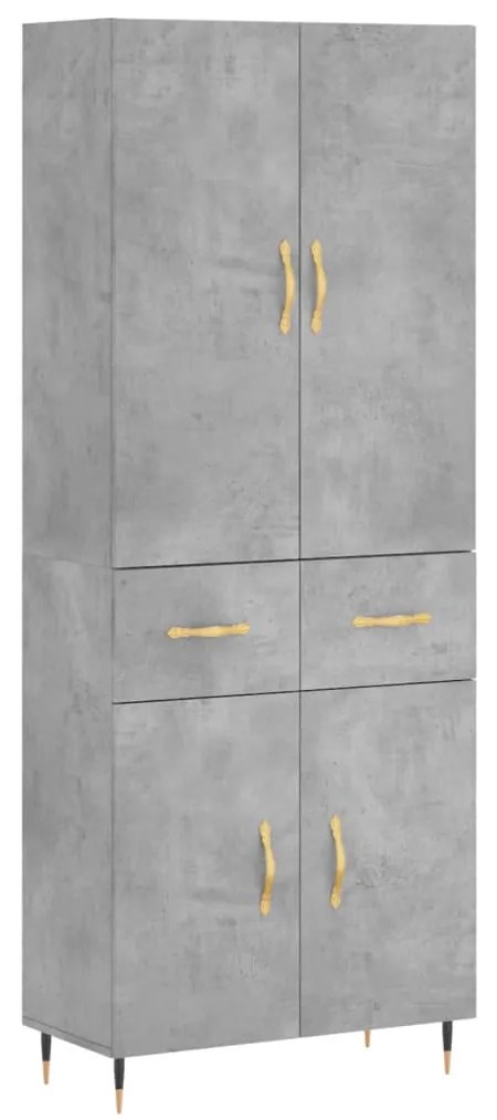 Credenza Grigio Cemento 69,5x34x180 cm in Legno Multistrato