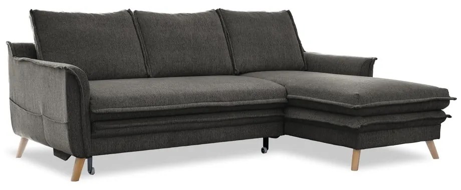 Divano letto angolare grigio scuro (angolo destro) Charming Charlie - Miuform