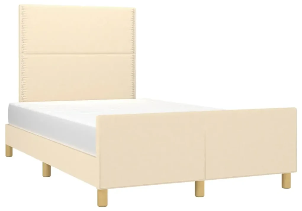 Giroletto con testiera crema 120x200 cm in tessuto