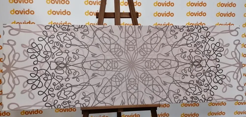Quadro su tela – Ornamento circolare grigio