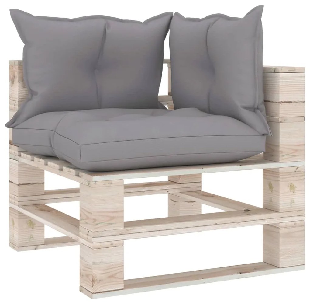 Set divani da giardino pallet 9 pz con cuscini in legno di pino