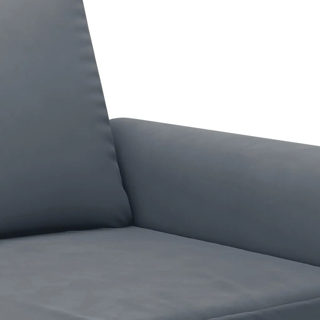 Set di divani 2 pz con cuscini grigio scuro in velluto