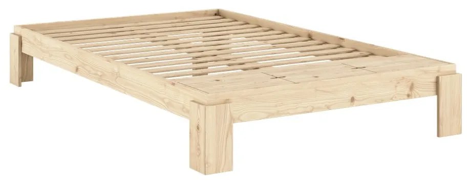 Letto matrimoniale di colore naturale in pino massiccio con rete inclusa 140x200 cm Layers – Karup Design