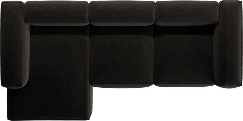 Divano angolare nero (con penisola a sinistra/con chaise lounge) Bergamo – Cosmopolitan Design