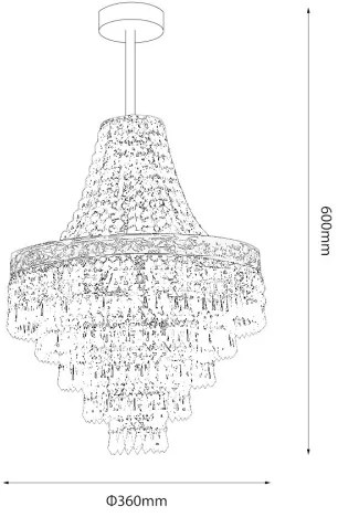Lampadario a stelo CORAL 3xE14/40W/230V Ø 36 cm