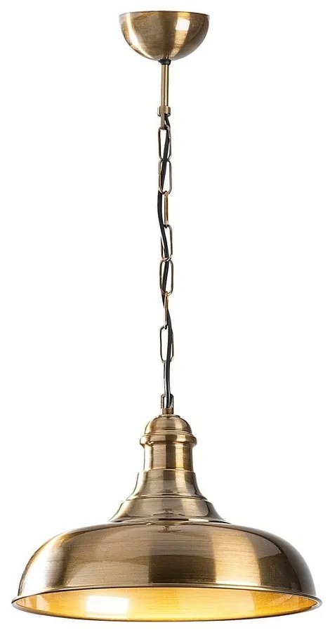 Lampadario dorato con paralume in metallo ø 32 cm Rosea – Opviq lights